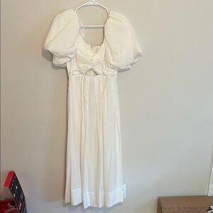 ASTR the Label White Puff Sleeve Dress